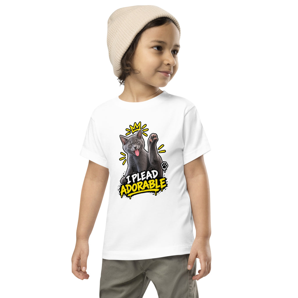 I Plead Adorable toddler cat shirt featuring Uno